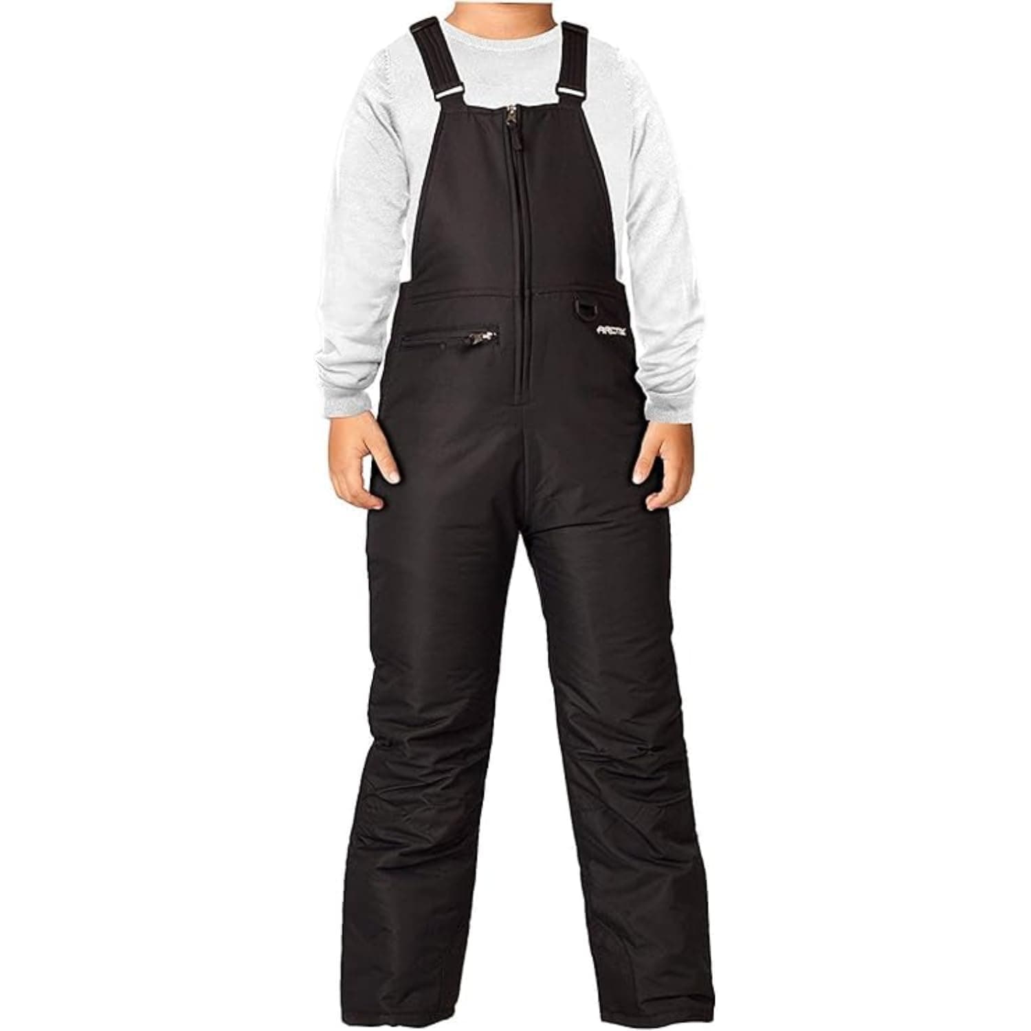 Kids Insulated Snow Bib Overalls, Black, Medium