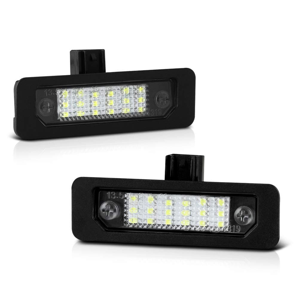 Full LED License Plate Light For Ford Mustang Focus Fusion Flex Taurus Lincoln Mercury - 6000K Diamond White, 2-Pieces Tag Lamp Assembly Replacement