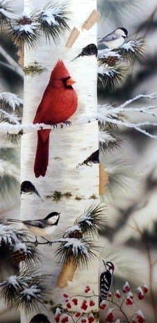 Feathered Friends I by Mark Daehlin 5"x 14.5"