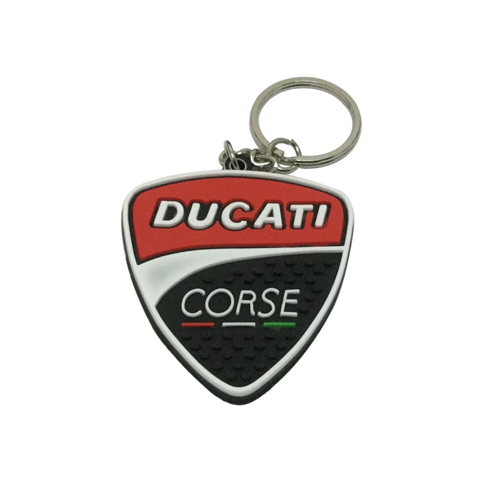1pc New Rubber PVC Soft Keyring Key Ring Super Bike Moto Motorbike Fit Use for Ducati Corse Biker Italy Fan