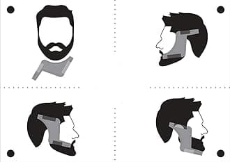 SIGNAMIO Set of 4 Multi Purpose Black/Transparent Beard Shaper tool for Men | Beard Shaping Stencil Comb for men styling shave for neck line guide - Grooming kit