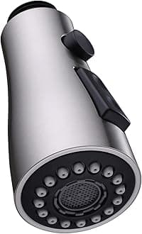 Kitchen Faucet Head Replacement, G 1/2 or 13/16 Inch Male Thread Connector, Tested to NSF/ANSI/CAN 61 & 372, Sink Faucet Sprayer Attachment, Stream Spray and Pause Mode, Brushed Nickel