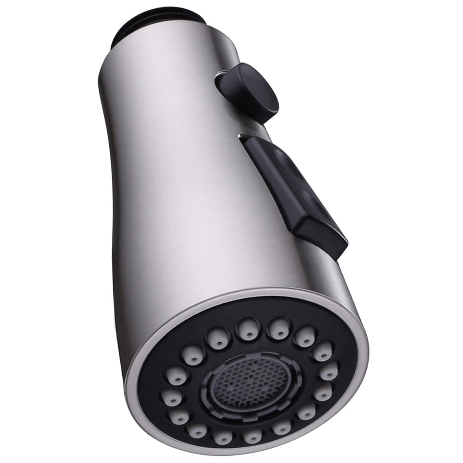 Angle Simple Kitchen Faucet Head Replacement, G 1/2 or 13/16 Inch Male Thread Connector, Tested to NSF/ANSI/CAN 61 & 372, Sink Faucet Sprayer Attachment, Stream Spray and Pause Mode, Brushed Nickel