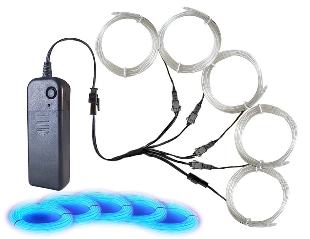 Neon Light 5-in-1 Meter Wire,Illuminated Decorative Wire, Suitable for Birthday Parties, Thanksgiving, and Other Occasions (Ice Blue)
