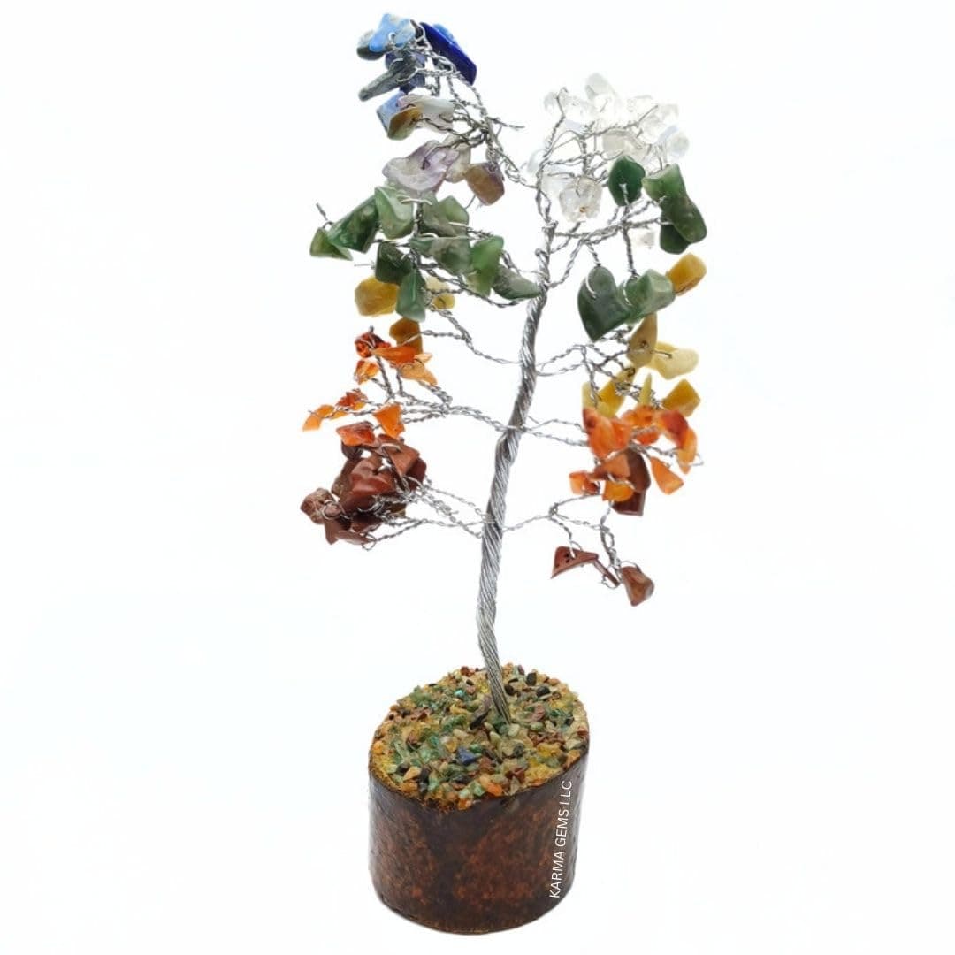 Multi Crystals Medium Tree of Life - Feng Shui Decor Tree - Positive Energy Crystal Tree - Handmade Gemstone Tree with Healing Properties - Good Luck Money Tree for Home & Office Decor