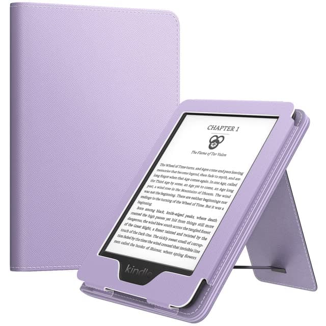 COMPAE - Case For 6" Kindle (11th Gen,2022)/Kindle (10th Gen,2019)/kindle 8th Gen,Ultra Lightweight PU Shell Cover with Auto Wake (Purple from UAE)