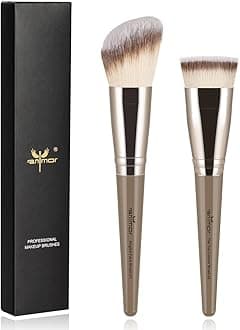 Contour Brush Set, Premium Contour Blush Bronzer Face Makeup Brush, Perfect For Cheek Forehead Jaw Nose Blending Contouring Deepening, Suitable For Powder Liquid Cream (Angled and Flat Top Type)