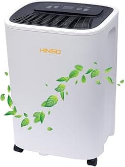 HINISO 10L Smart Compressor Dehumidifier for Home & Basement up to 2000 Sq.ft with WiFi Remote App Control, Auto Defrost, Overflow Protection, Timer & 2.5L Tank