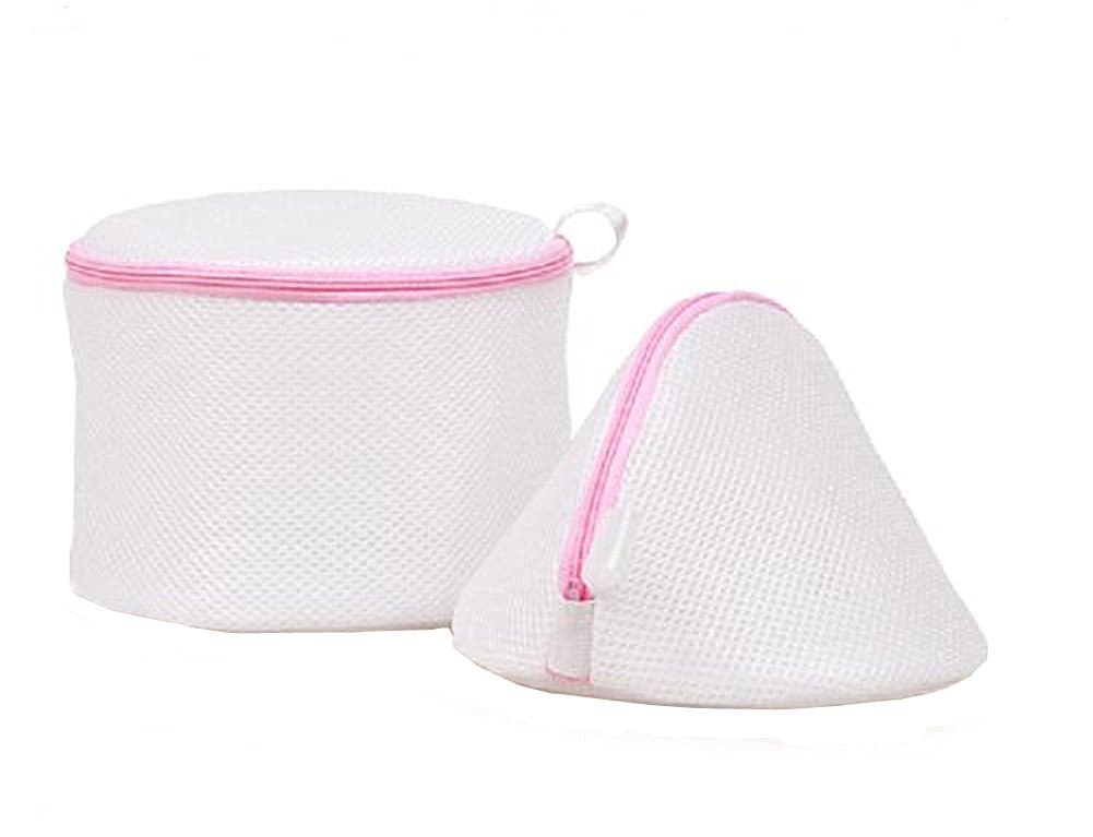 KUU Portable White Color Wash Laundry Mesh Bag with Plastic Frame Construction Cylinder