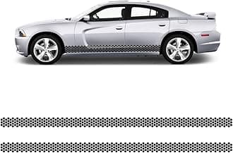 Vinyl Car Side Skirt Decals Compatible for Dodge Charger Side Body Racing Stripes Sticker Stripe Graphics Door Decoration Racing Accessories (gloss black nest)