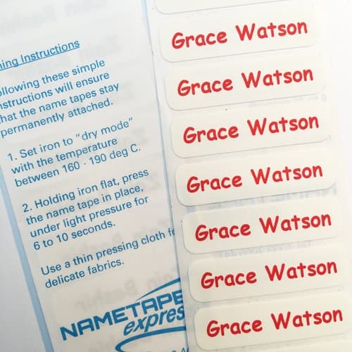Quick Press Nametapes.Iron on for 8 to 10 Seconds and The Job is Done - Nametags are Perfect for School Uniforms, Labels Care Homes etc. (150)