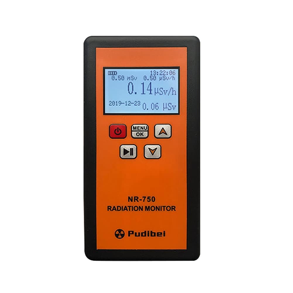 Explopur NR-750 Handheld Portable Nuclear Radiation Detector LCD Display Household Radioactive Tester Geiger Counter β Y X-ray Detection Sound Vibrations Light Triple Alarm Practical Nuclear Radiation