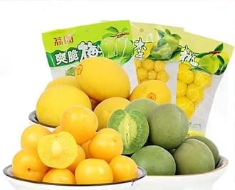 Sour and Sweet Crispy Peach,Crispy Plum，Small Peaches,Pickled fruits，Fruit Snack,Honey Peach Preserved Fruit, Healthy Snacks Food，pickled yellow peach，Sour and sweet plums (Crispy plum,2bag)