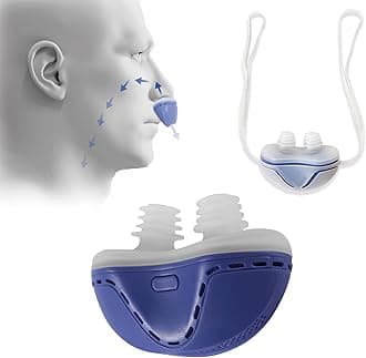 Silicone Anti-snoring Device,Mini CPAP Anti Snoring Electronic Device,Sleep Apnea Stop Snore Aid Stopper USB Household Unisex Portable for Sleep,Snoring Solution,Blue