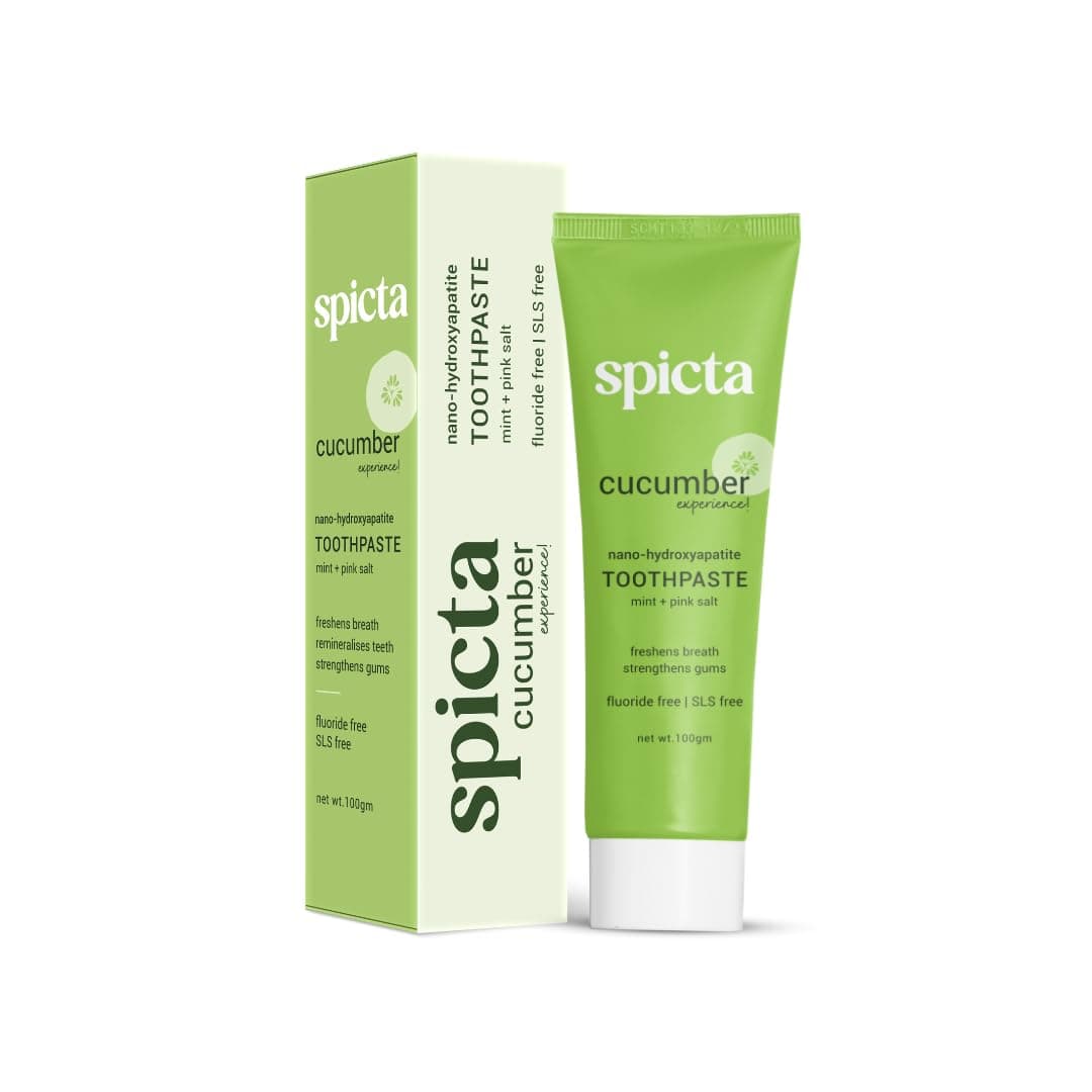 Toothpaste Cucumber Mint with Himalayan Pink Salt | Powered by Teeth remineralisation Formula: N-Ha | Fluoride Free, SLS & Paraben Free | Freshens Breath & Strengthens Gums (3.5 Oz)