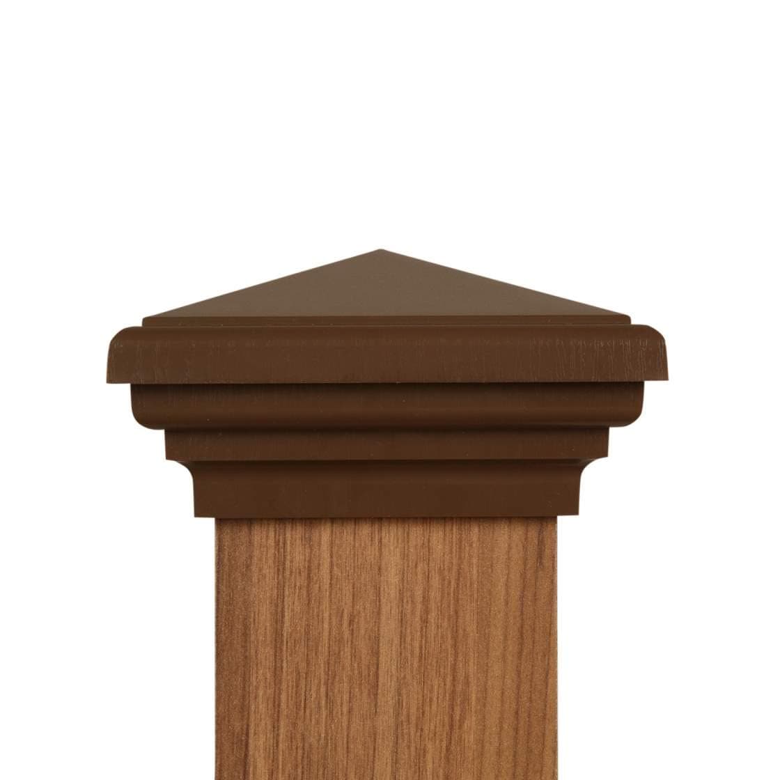 4x4 Post Cap (3.5) | (Case of 12) Brown New England Pyramid Style Square Top for Outdoor Fences, Mailboxes & Decks, by Atlanta Post Caps…
