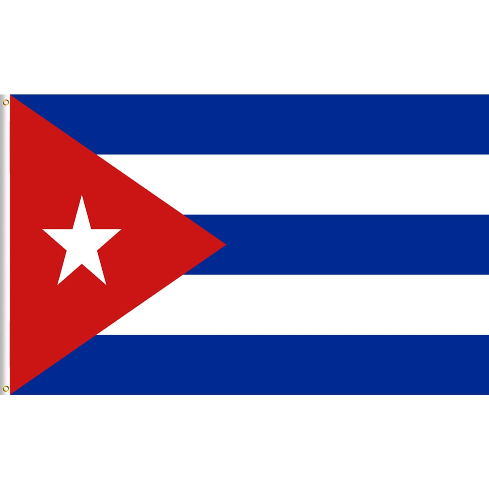 Cuban Flag 5 x 8 FT, 150 x 240 cm Bandera de Cuba Banner, Flag of Cuba, Polyester for Outdoor, Vivid Color, Fade Proof, Durable, with 2 Brass Grommets