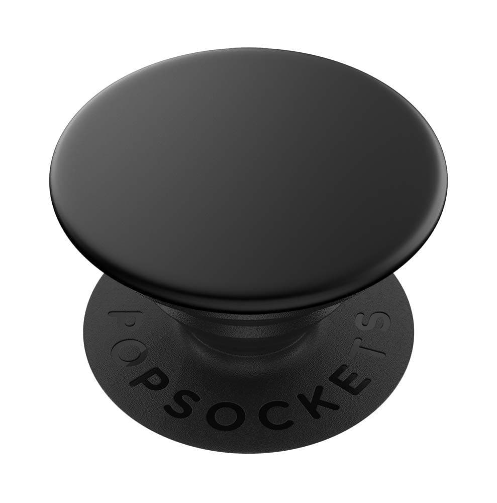 PopSockets: PopGrip Expanding Stand and Grip with a Swappable Top for Phones & Tablets - Black Aluminum