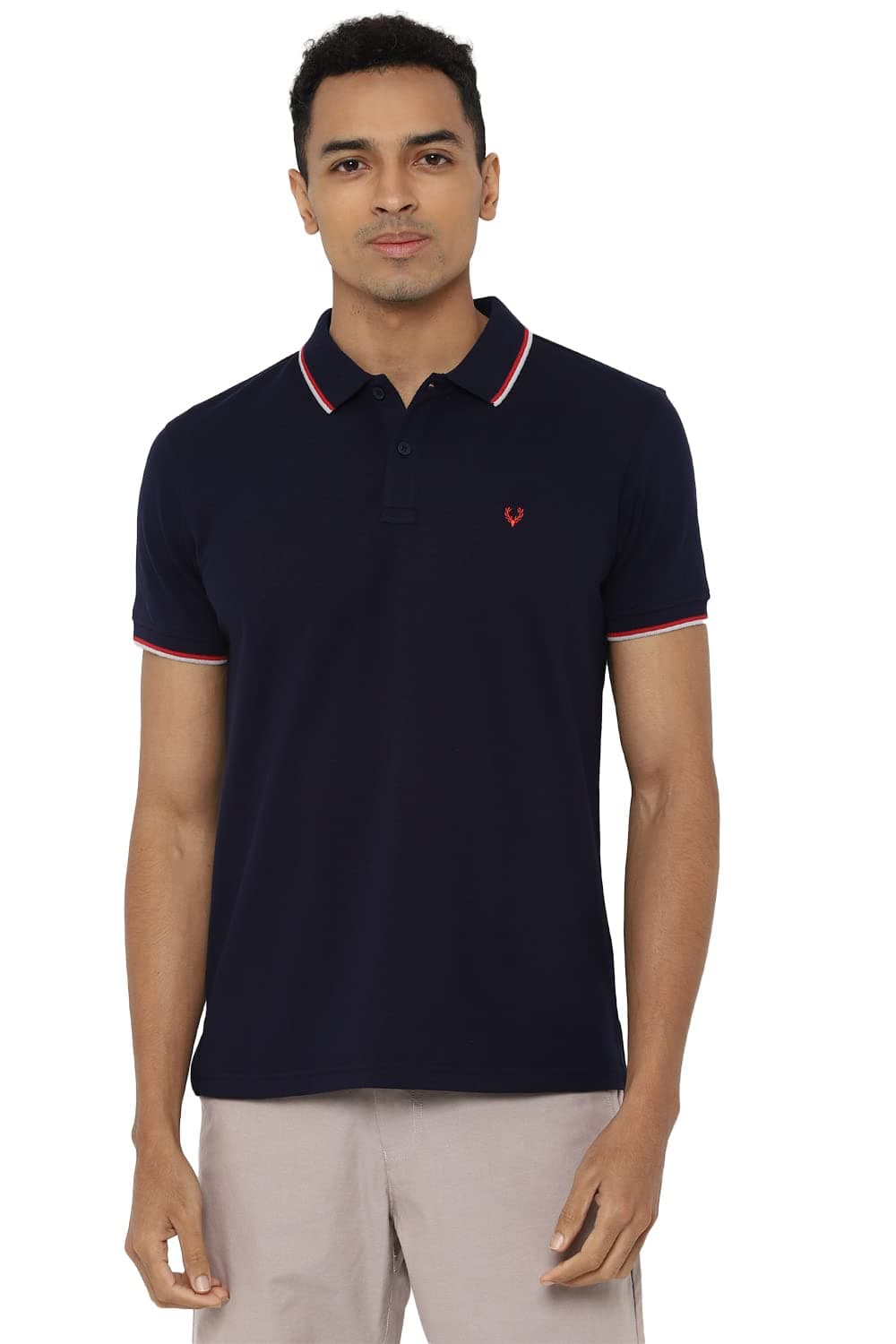 Men’s Solid Polo T‑Shirt | Regular Fit | Premium Cotton | Contrast Tipping Collar | Smart Casual Wear