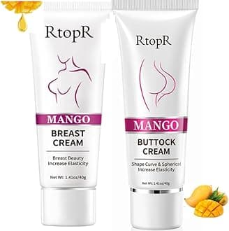 Breast & Buttock Enhancement Cream (2 PACK) - Powerful Lifting & Plumping Formula for Breast Enlargement & Hip Firming - Dual Action Massage Cream