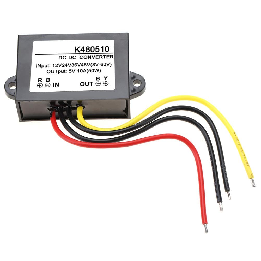 Converter, DC-DC 12V/24V/36V/48V to 5V 10A Step Down Power Supply Module Converter Module for Monitor Camera,Fan,Motor,Router
