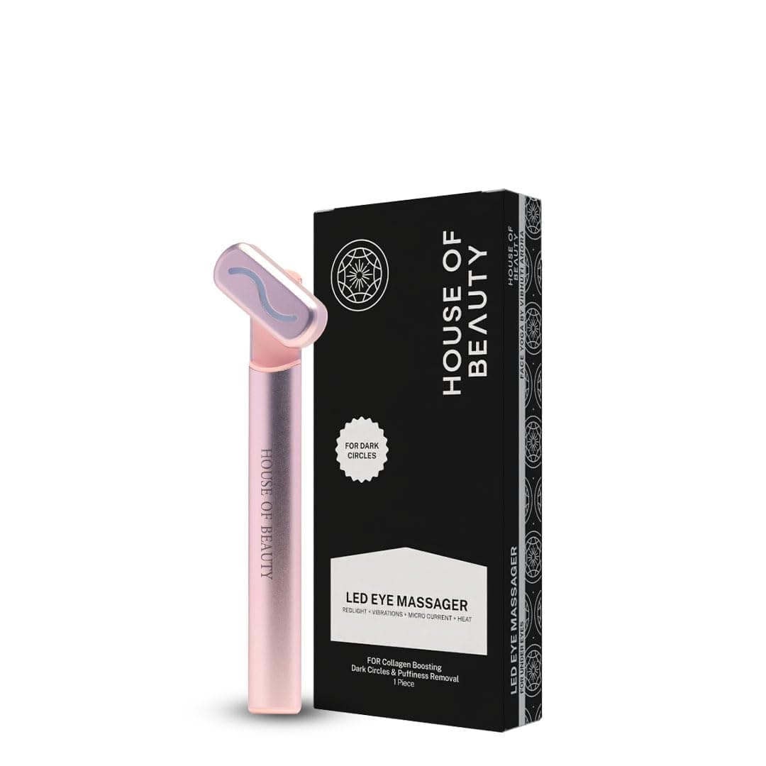 - LED Eye Massager - 4 in 1 Vibration + Heat + Microcurrent + Red light Massage Wand for Reduced Puffiness & Collagen Boost – Rechargable, Adjustable & Portable for Home Use, 1 Piece