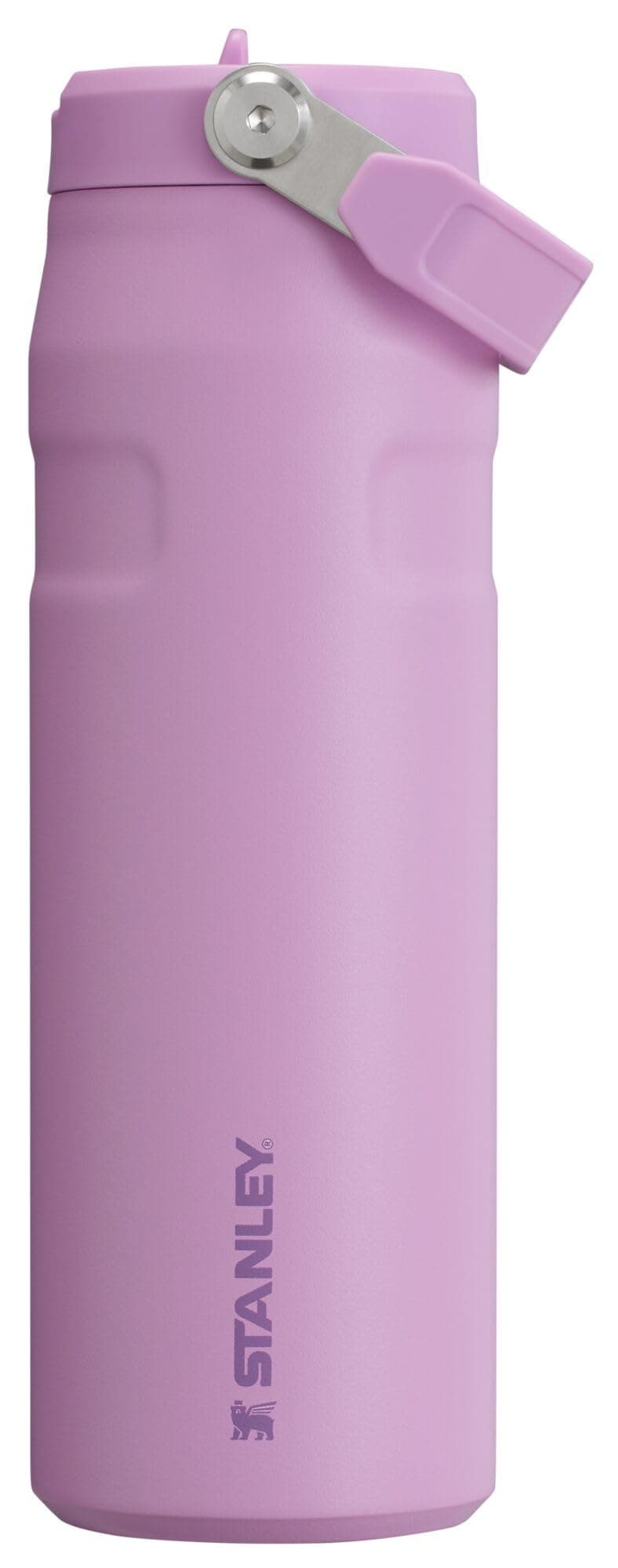 IceFlow Flip Straw 2.0 Water Bottle 24 OZ | Built-In Straw with Larger Opening | Lightweight & Leak-Resistant | Insulated Stainless Steel | BPA-Free | Lilac
