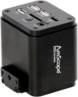 AmScope - 0.7X-5X Zoom Monocular Inspection Microscope with 4K HDMI Camera + 96-LED Ring Light - H800-96S-HD48L