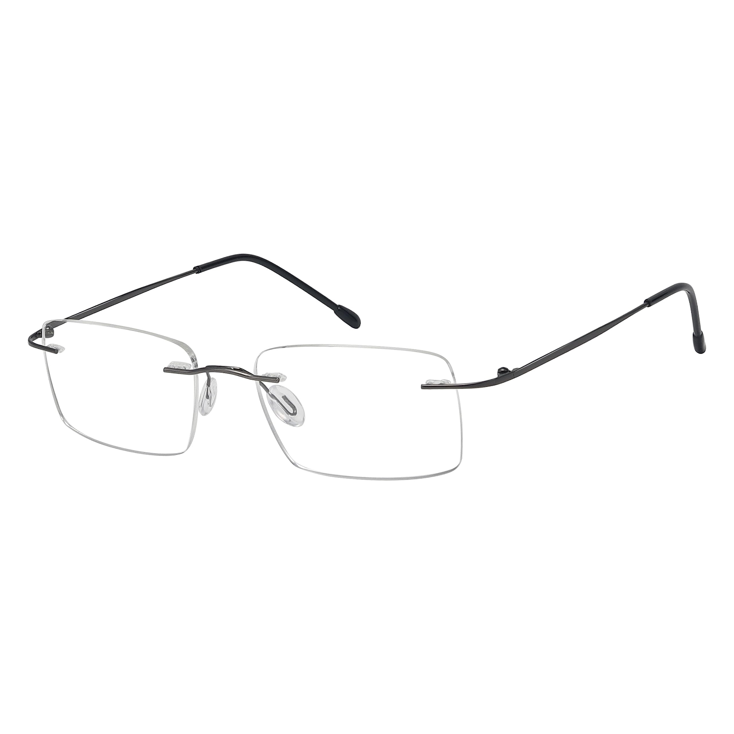 Eyekepper Men Frameless Reading Glasses for Men Reading - Rectangle Rimless Eyeglasses (Gunmetal,2.25)