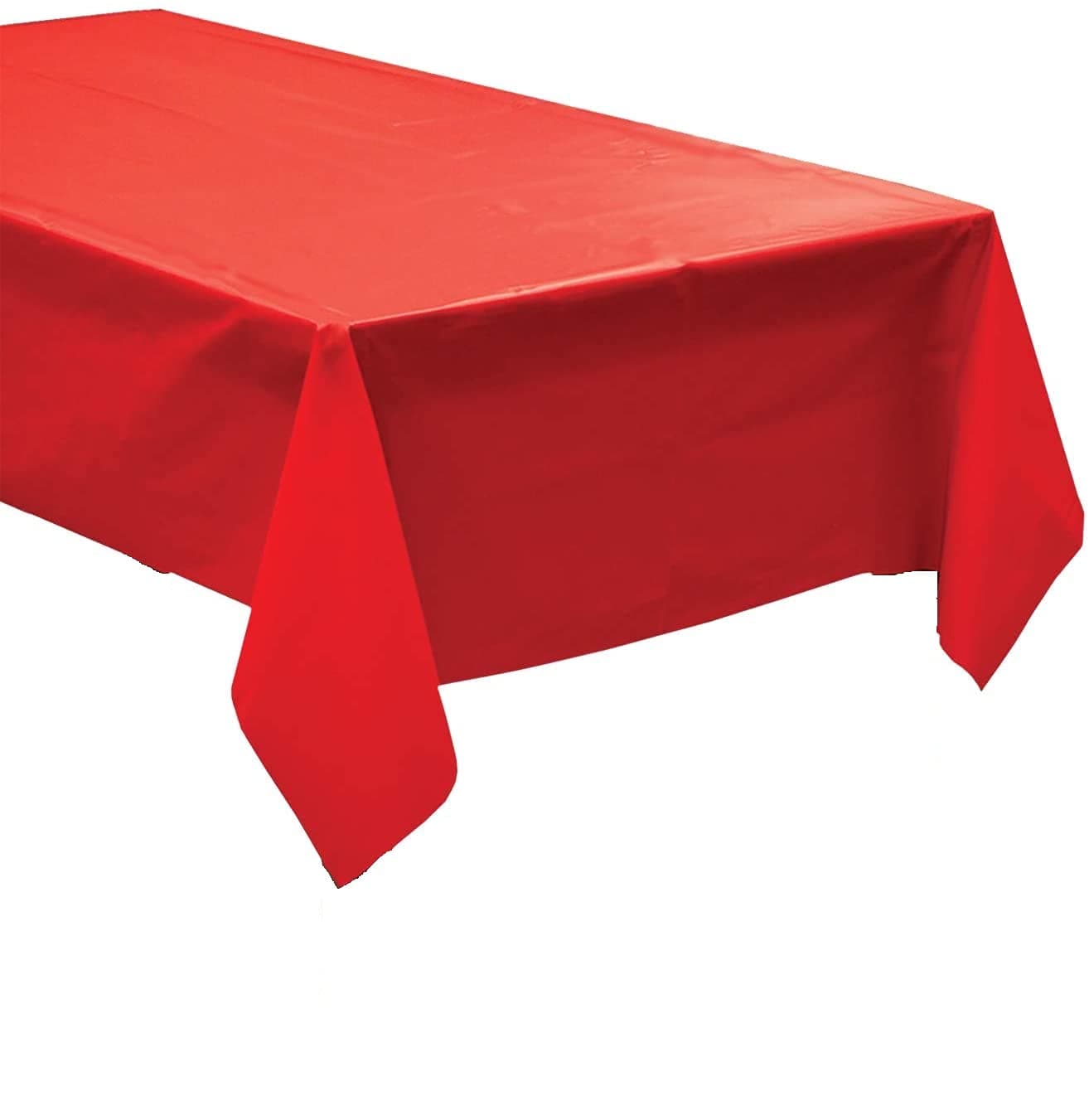 QQOUTLET Pack of 4: Disposable Plastic Tablecloths/Table Covers, 54 x 108 inches Rectangle Table Cover Waterproof & Disposable – Ideal for Birthday Parties, Weddings, Picnics, and Events (Red)