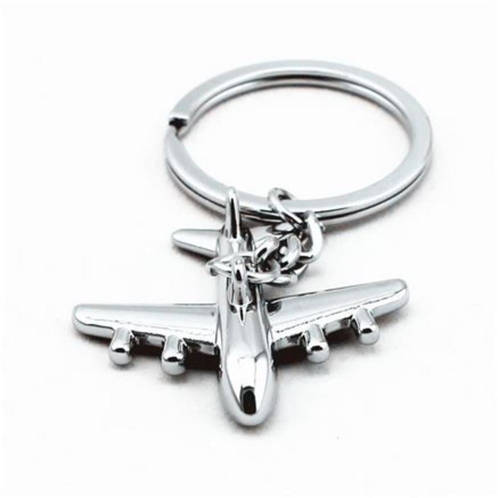 Oyedeal Metal Aeroplane Key Chain (Silver)