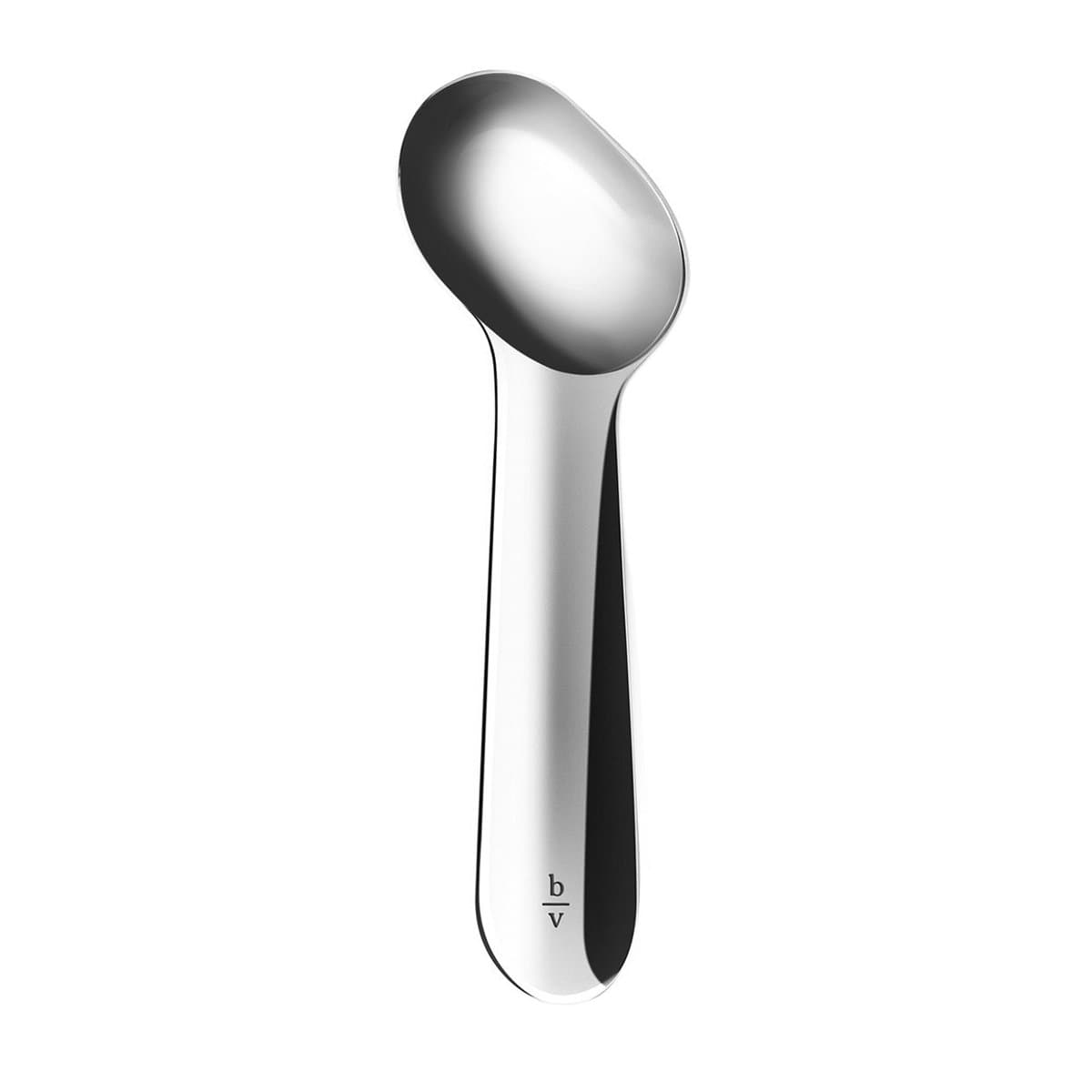 Belle-V Kitchen's Unique Ergonomic & Crafted, Hand Polished Ice Cream Scoop, Silver (Right Handed)