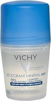 Mineral 48H Aluminum Free Deodorant, Roll-On 50 ml Deo | 15 Minerals of Volcanic Water For Anti-Odor Efficiency Up to 48 Hours