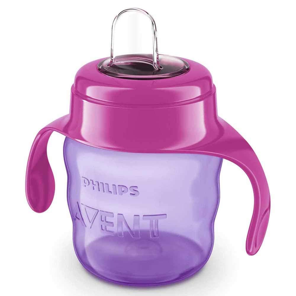 Philips Avent Silicone Classic Spout Cup with Handle | Pink/Purple | 200ml (SCF551/03)