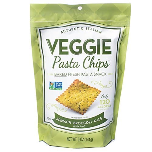 Veggie Pasta Chips, Spinach Broccoli Kale, Vegan Non-GMO Healthy Snack, 5 Ounce
