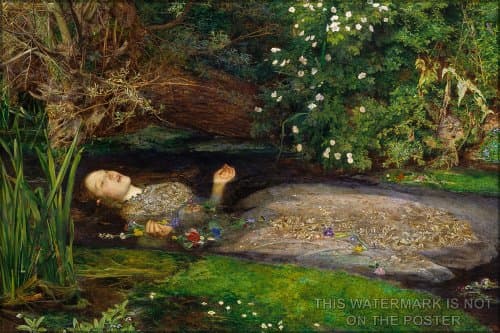 Ophelia, by Sir John Everett Millais - 24"x36" Poster