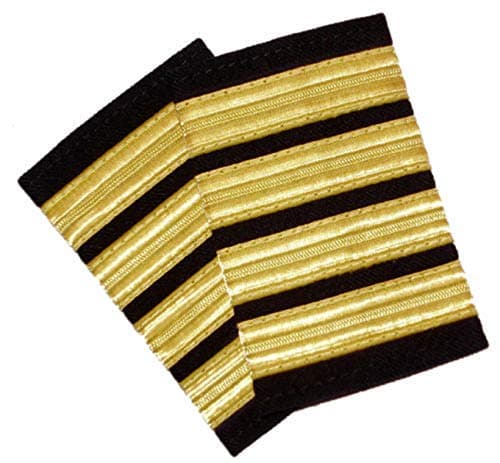 TZSJGL Uniform Epaulets - Professional Pilot Uniform Epaulets - Four Bars - Captain