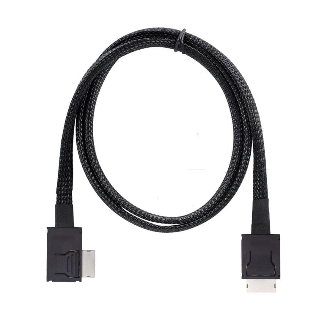 chenyang SFF-8611 Cable OCuLink PCIe PCI-Express 4.0 SFF-8611 4i Male to SFF-8611 Male 90 Degree Left Angled Data Extension Cable 50cm