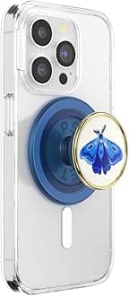 Pop Sockets Round Smartphone Grip, Compatible with MagSafe, Adapter Ring Included, Smartphone Holder, Wireless Charging Compatible, Enamel Gossamer