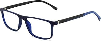 Blue Light Filter Computer Glasses for Mens Rectangle Eyewear Clear Optical Eyeglasses Frame …, C-blue+black, 52-17-140