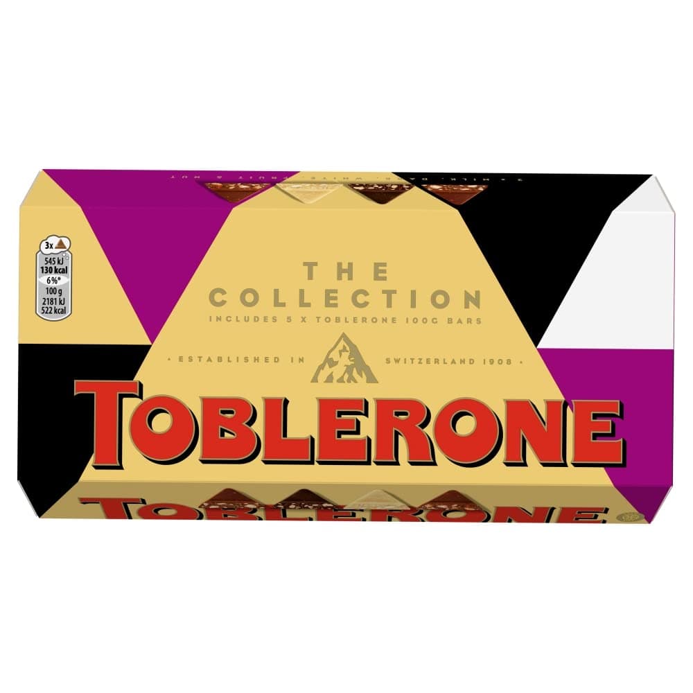 Toblerone Assorted Chocolate Bars, Milk, Dark, White, Fruit & Nut, Gift Box, Established in Switzerland, 500g