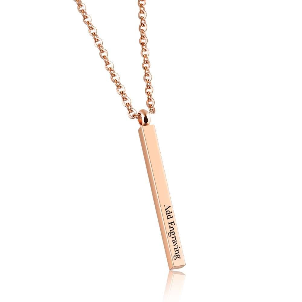 Personalized Vertical Bar Necklace Engraved Date Initial Names Bridesmaid Gift Sister Necklace