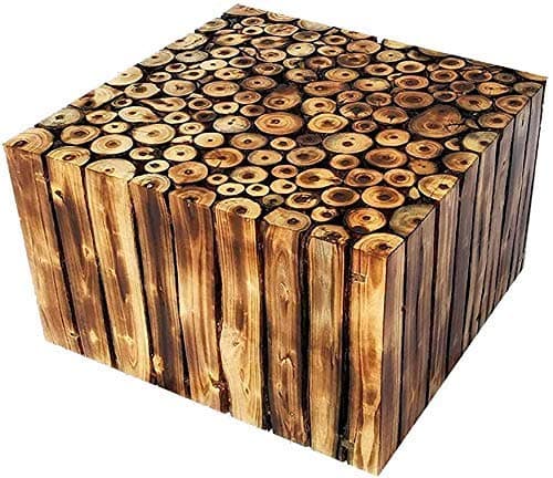 Blessing HANDICRAFTS Square Shape Stool Natural Wood Logs Smooth Finish for pooja,for kitchen,for plant stand,Bedside Table,side stool,wooden gitti stool,occasionlly purpose,gift item 5.5x10x10 inch