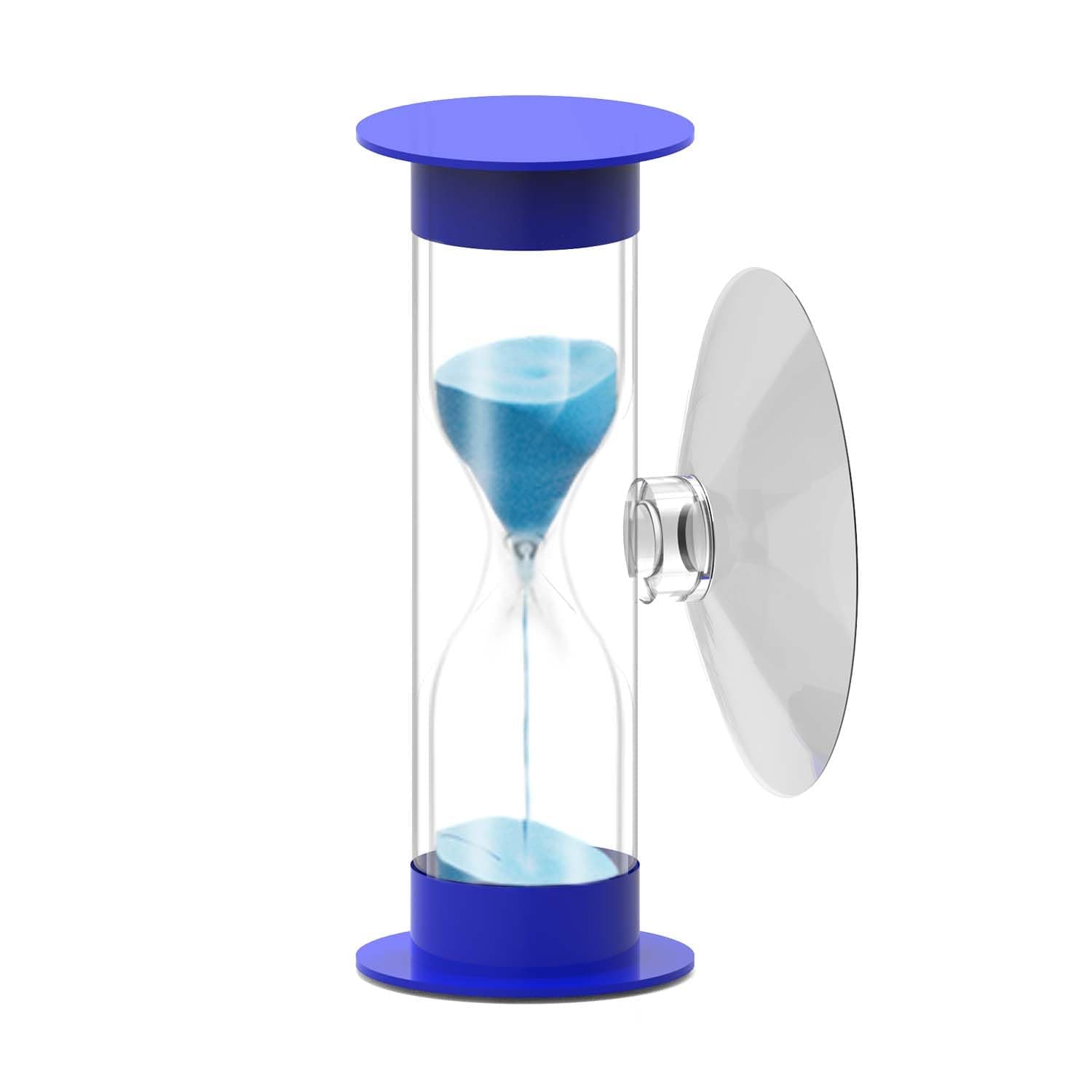 SuLiao Hourglass Sand Timer 5 Minute with Suction Cup,Unbreakable Sand Watch 5 Min Sucker,Small Blue Sand Clock 5 Minute,Plastic Hour Glass Sandglass Timer for Kids,Games,Classroom,Toothbrush