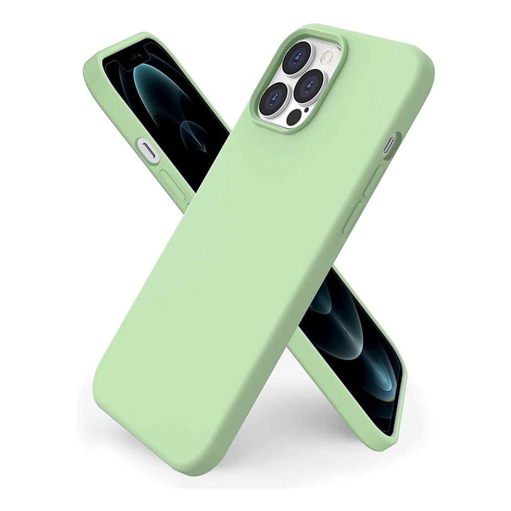 Fix Fame iPhone 12 Pro case Premium Soft Liquid Silicone cover Full Body Protection Anti-Scratch Shockproof Drop Protection Slim Rubber Bumper Cases (Lime Green)