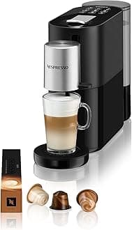 Krups XN8908 Nespresso Atelier Coffee Capsule Machine | Milk Frothing System Directly in Cup | Hot and Cold Drinks | 1 Litre Water Tank | 19 Bar Pressure | Black/Silver