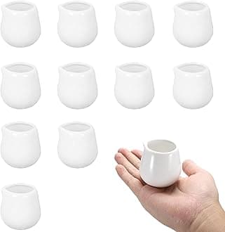 12 Pcs Small White Ceramic Milk Jugs, 50 ml Mini Sauce Jugs, Without Handle, for Coffee, Creamer