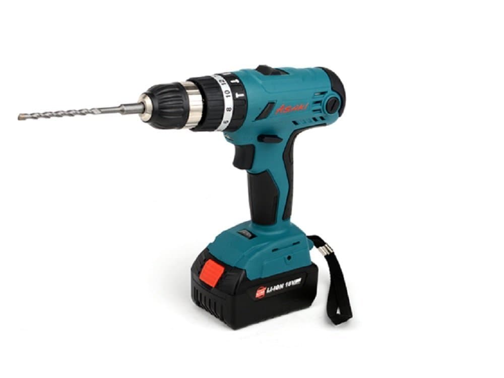 AD18DAB Asaki 2 Speed Li-ion Cordless Impact Driver Drill with Hammer Action, Heavy Duty