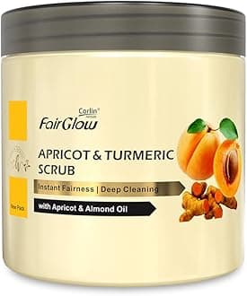 CORLIN FAIRGLOW Apricot & Turmeric Scrub 800g | Instant Glow, Deep Cleaning, with Apricot & Almond Oil | Face & Body | For Men & Women - Scrub For Face Tan Removal
