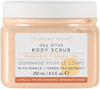 Sunday Rain Day Bliss Brightening Natural Gentle Body Scrub for Extra Smooth & Soft Skin, with Mandarin & Green Tea Extract, 250ml